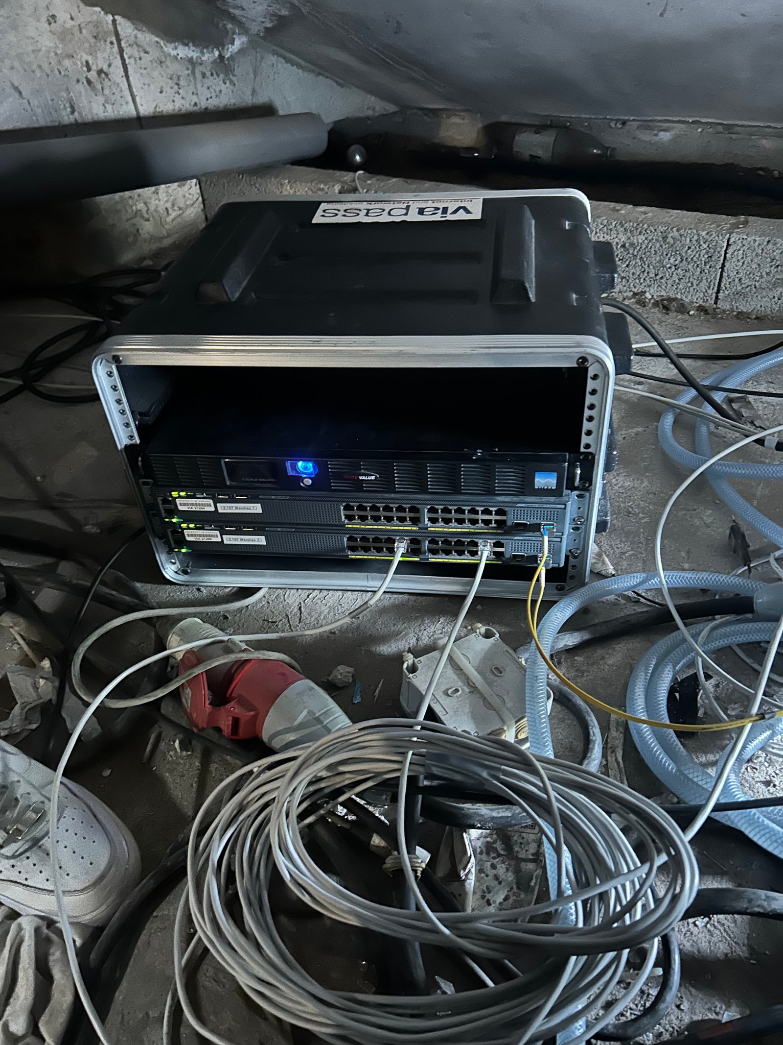 VIApass network rack in technical room