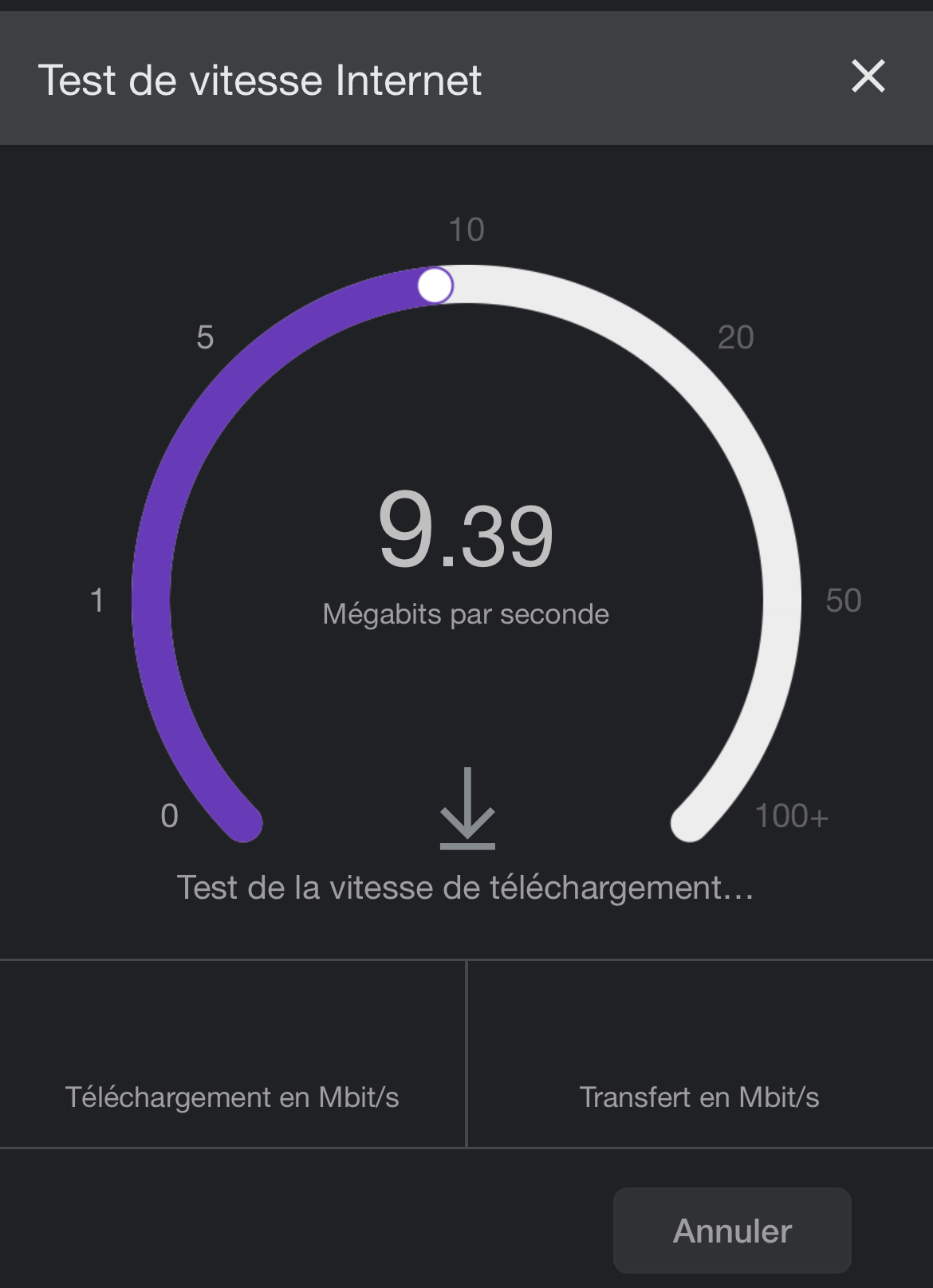 Speed test during a space opening (generic example)